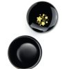 schwarze natsume matchadose mit goldener Lackierung von Sakura Muster